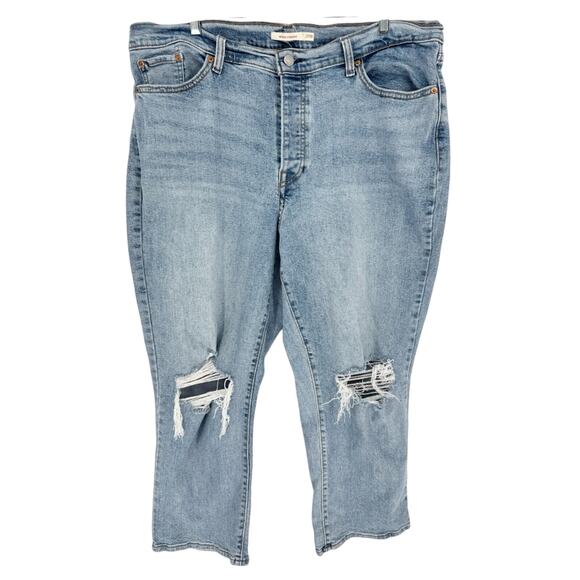 Levi's Premium Wedgie Straight Fit Jeans Light Wash Plus Size 20W Classic Retro - Picture 5 of 15